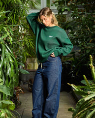 Ribbed Flower Knit Green