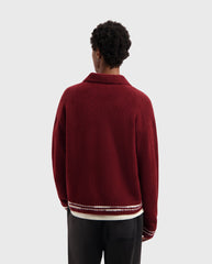 Crafted Detail Knitted Polo Rum Raisin