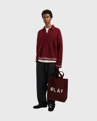 Crafted Detail Knitted Polo Rum Raisin
