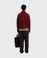 Crafted Detail Knitted Polo Rum Raisin