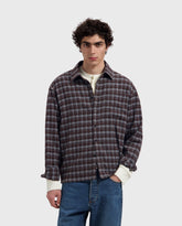 Flannel Boxy Shirt Chocolateplum / Windsurfer