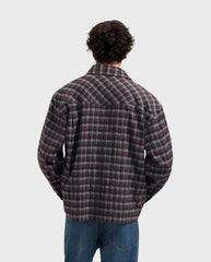 Flannel Boxy Shirt Chocolateplum / Windsurfer