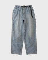 Lichtblauwe denim werksbroek met elastische taille en ruime rechte pijpen