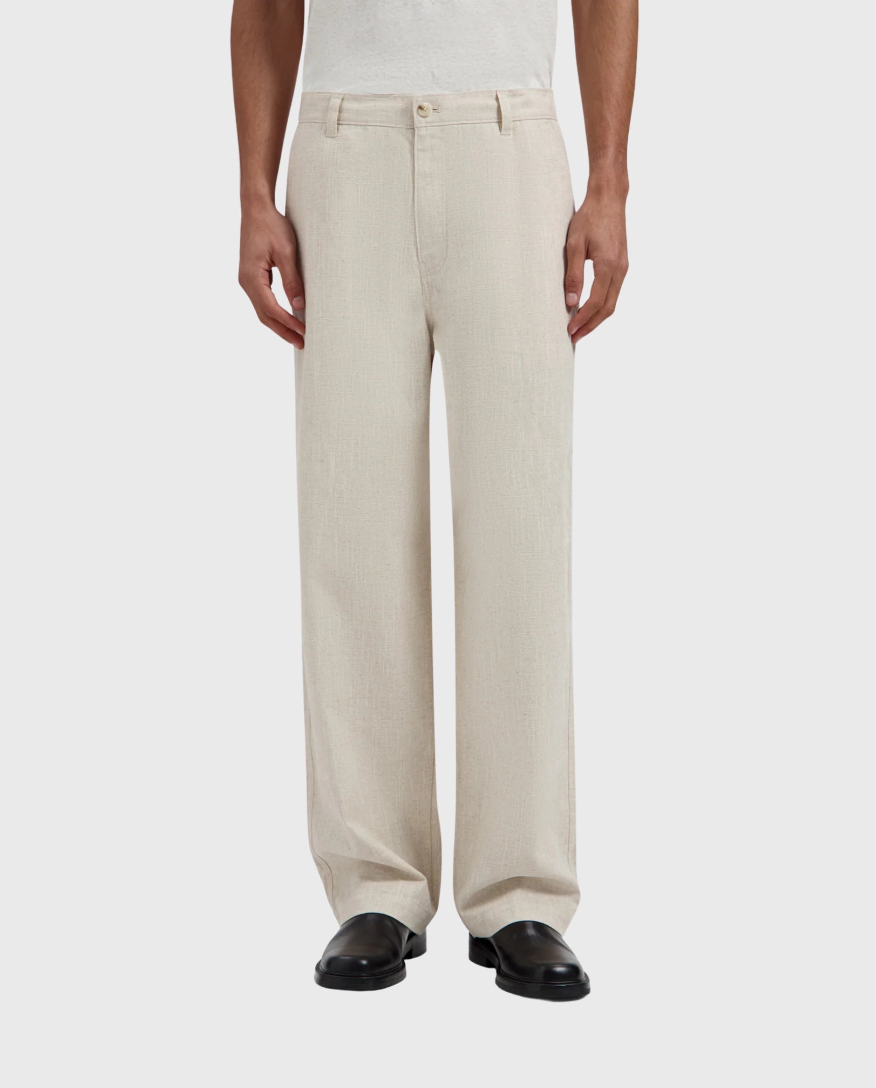 Linen Barrel Leg Pants Cement