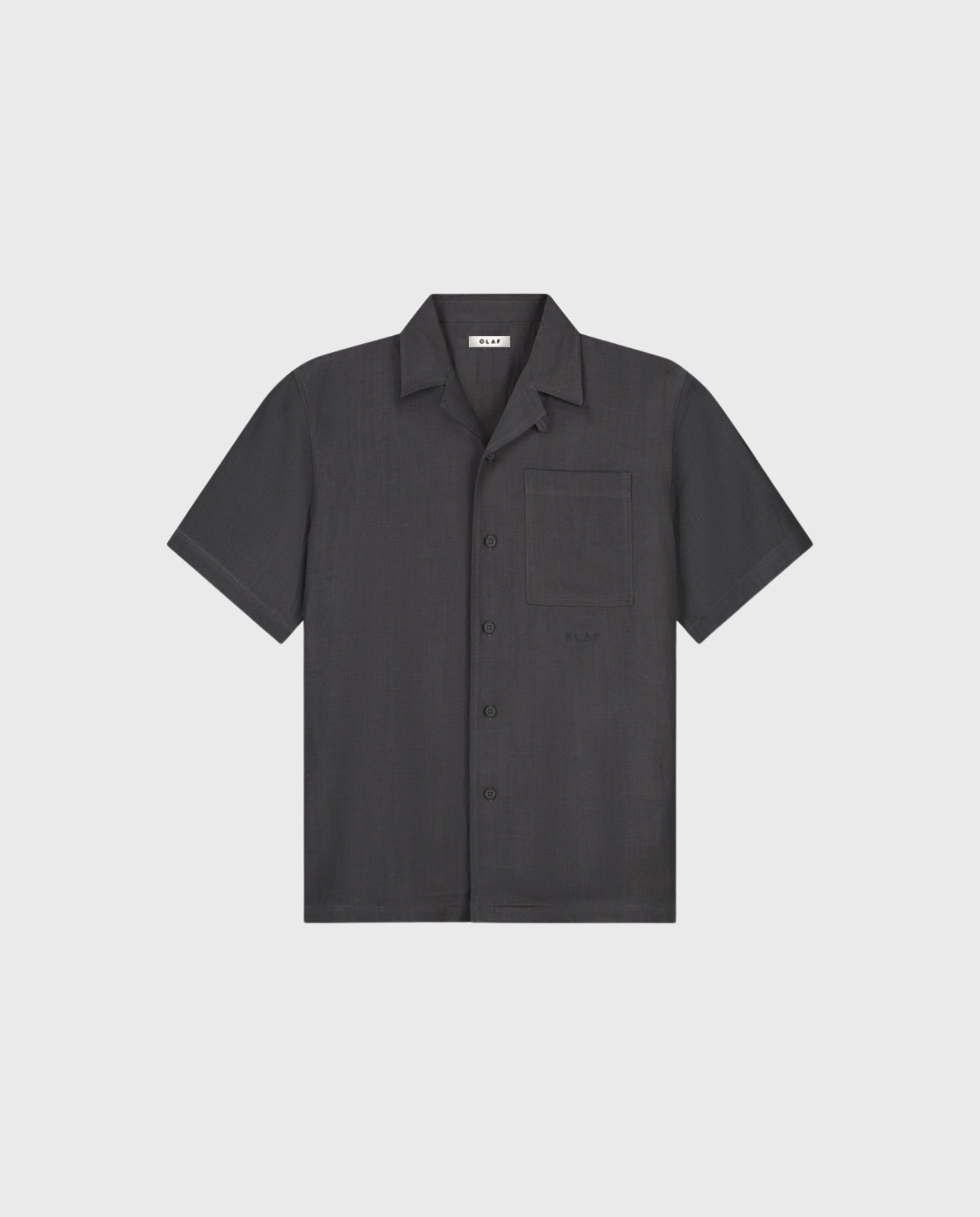 Linen Blend Shirt Charcoal Olaf
