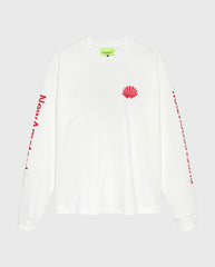 Logo Longsleeve Washed White/Deep Red
