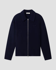 Knitted Zip Cardigan Navy