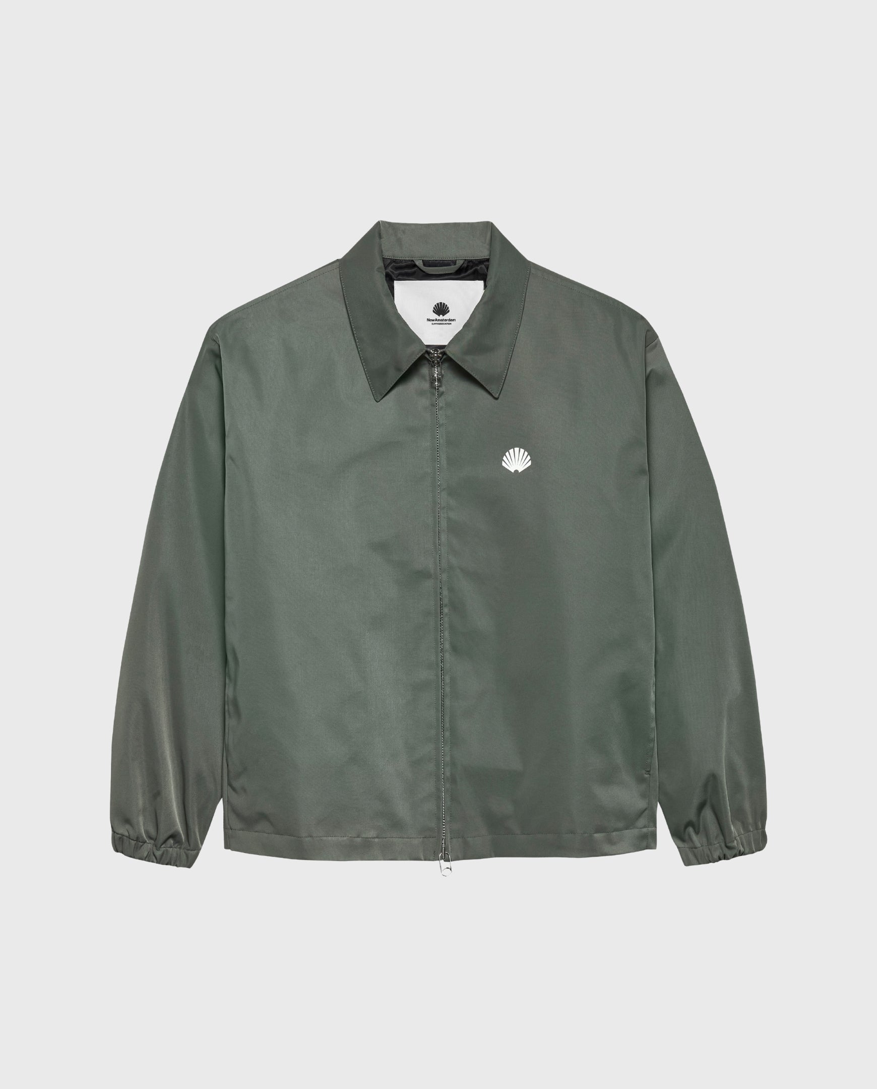 Nylon Coach Jacket Shark Green