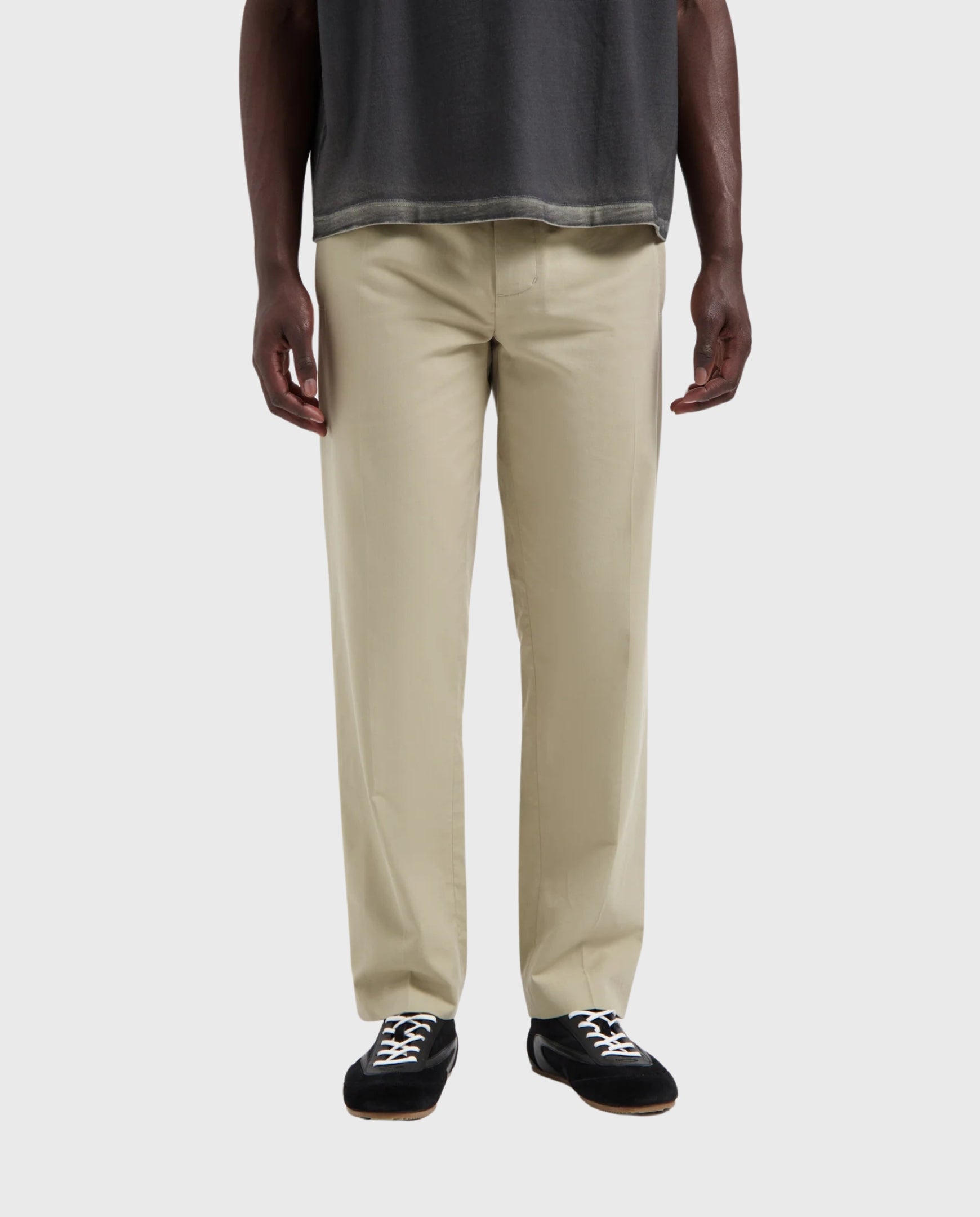 Olaf Hussein Slim Elasticated Trousers Light Sage