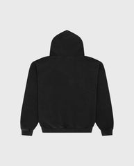 Pink Overlay Hoodie Black