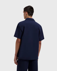 Seersucker Camp Shirts Navy