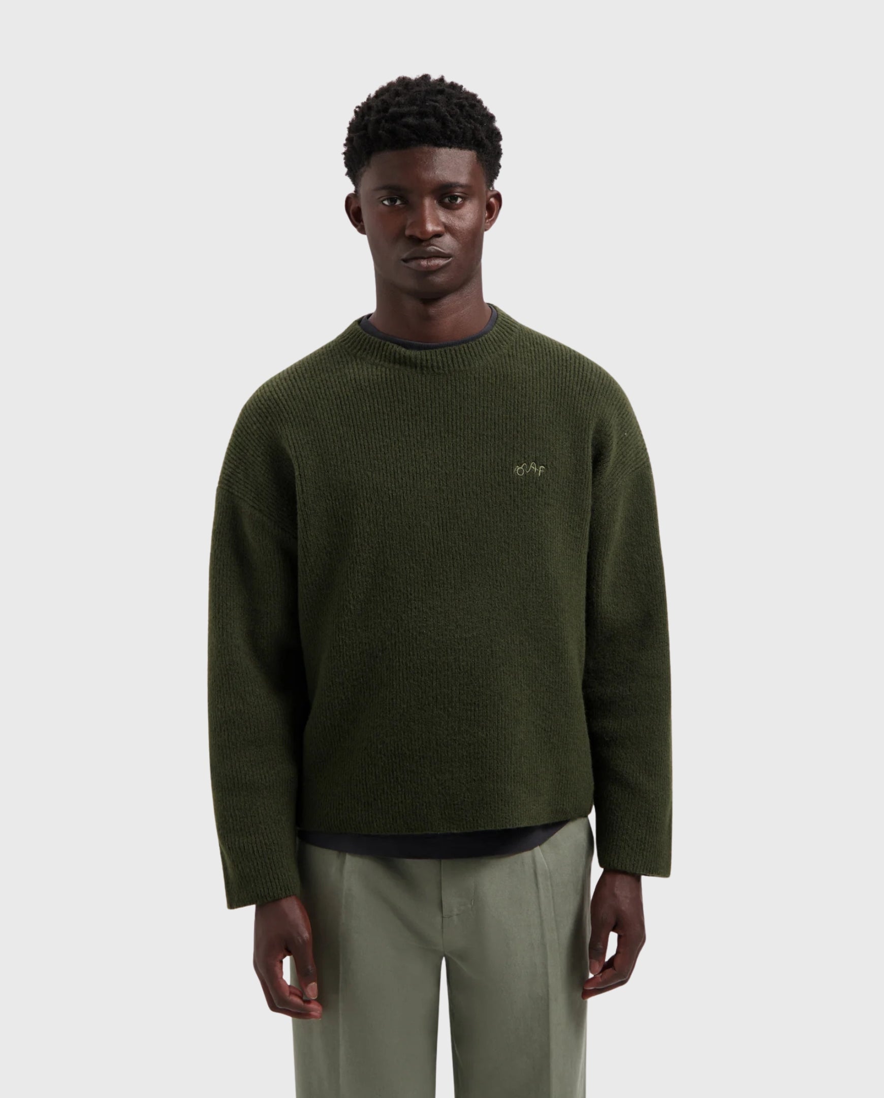Signature Knitted Crewneck Olive Night