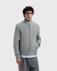 Signature Zip Knitted Mockneck Sharkskin