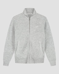Signature Zip Knitted Mockneck Sharkskin