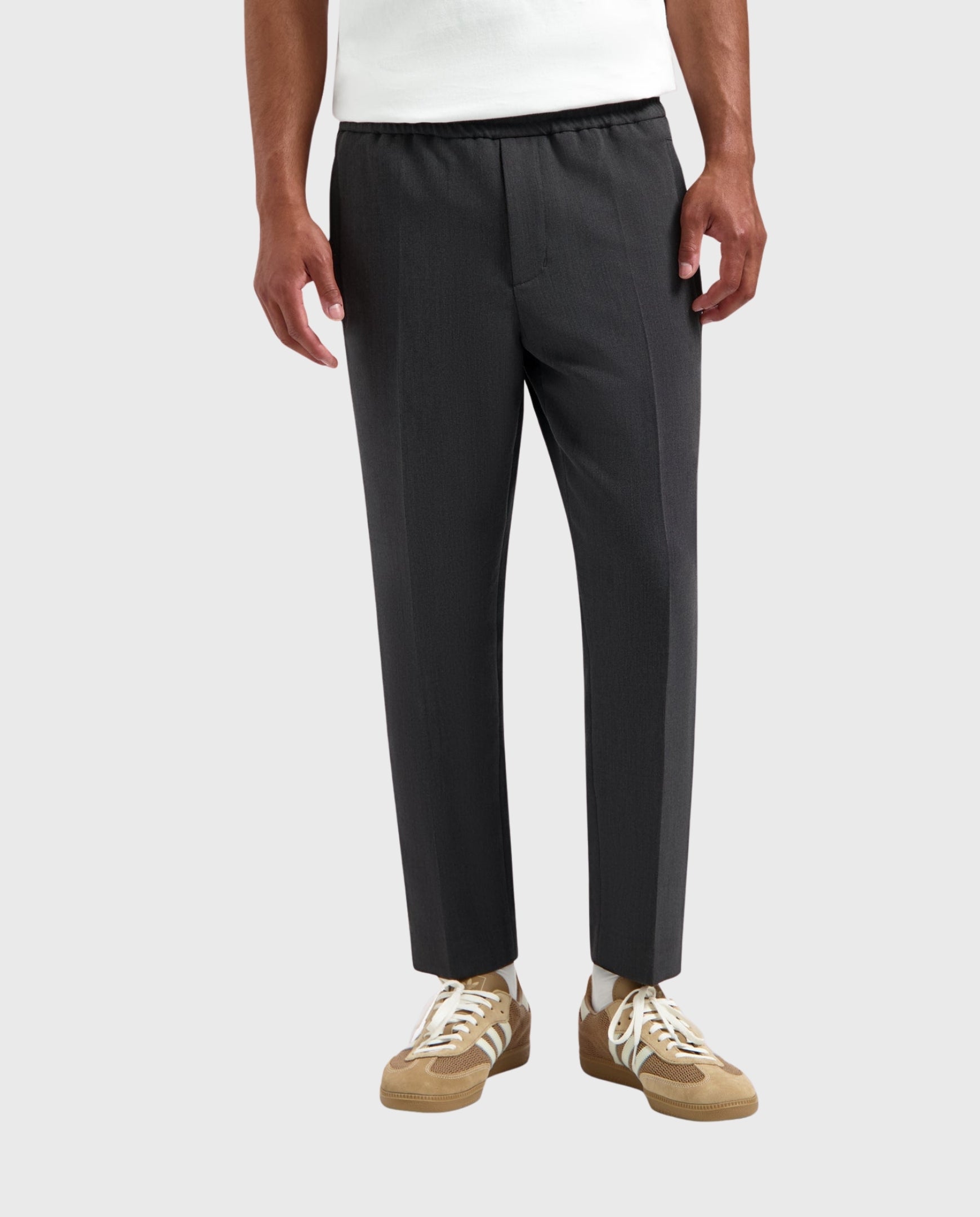Tailored Slim Elasticated Pants Grey Melange