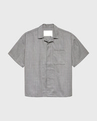 Wijk Shirt Wool Grey W/Pink Pinstripes