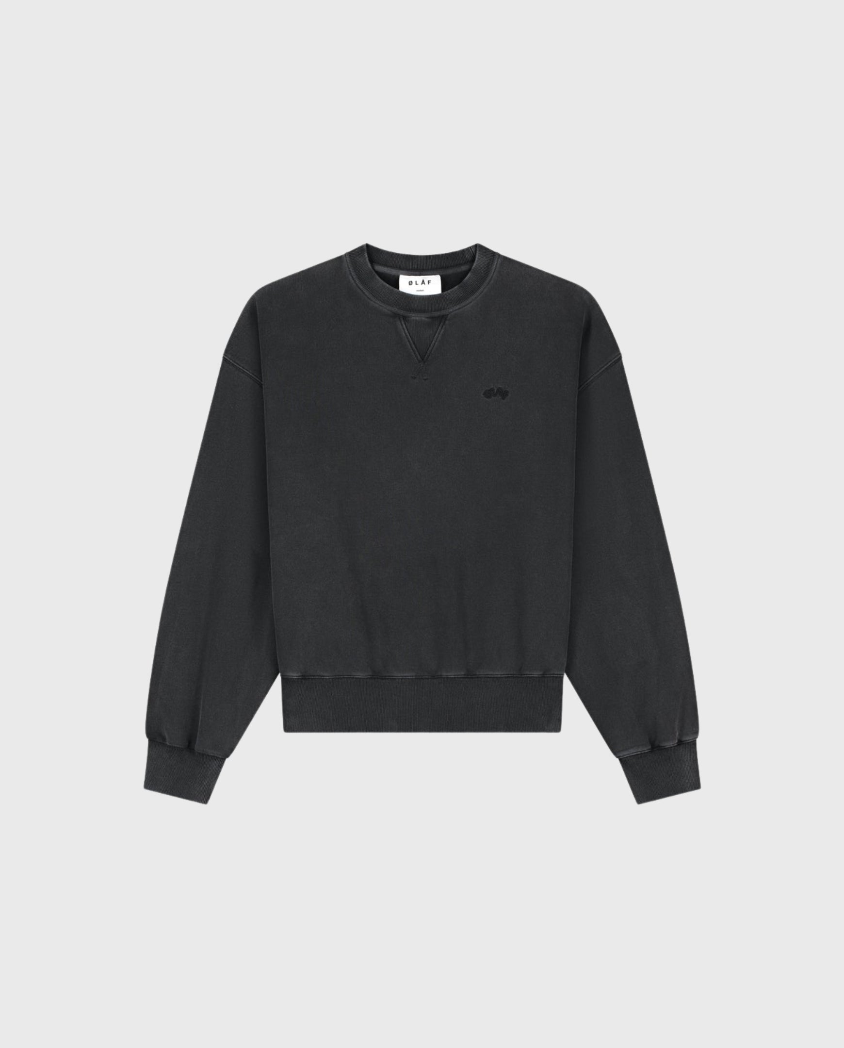 Washed Signature Boxy Crewneck Charcoal