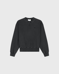 Washed Signature Boxy Crewneck Charcoal