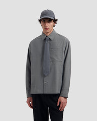 Wool Boxy Shirt Grey