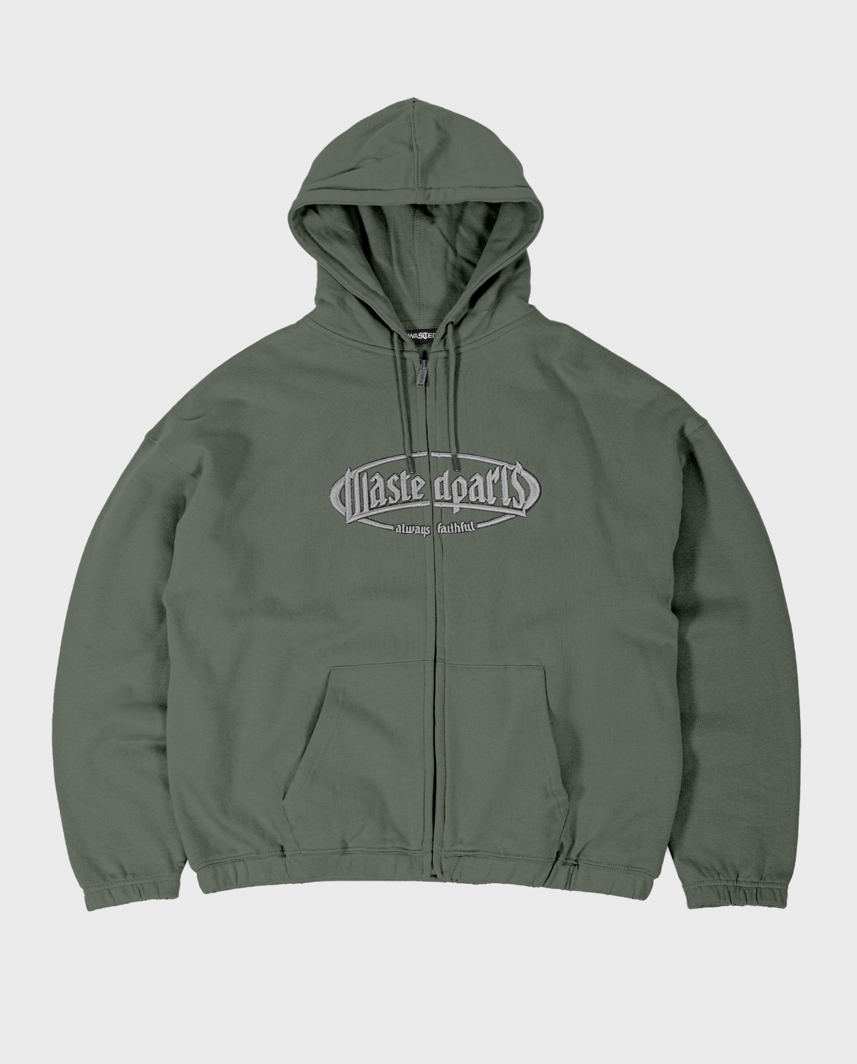Yard Boxy Zip Hoodie Loden Green