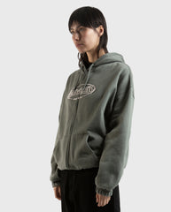 Yard Boxy Zip Hoodie Loden Green