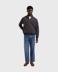 Signature Zip Mock Charcoal