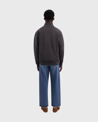 Signature Zip Mock Charcoal