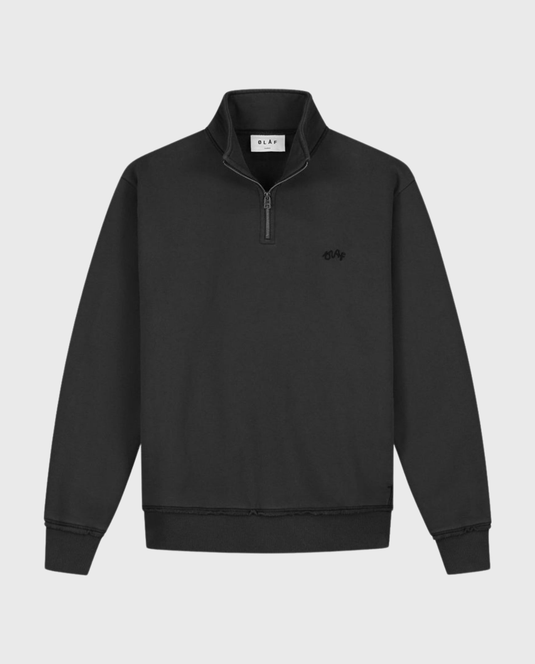 Signature Zip Mock Charcoal