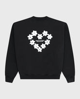 Faded Flower Crewneck Black