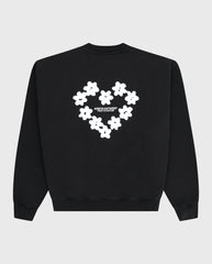 Faded Flower Crewneck Black