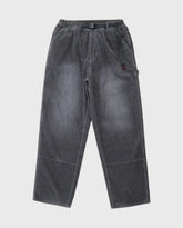 Donkergrijze corduroy werkbroek met wijde pijpen en elastische tailleband