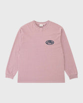 Lila pigment dyed lange mouw T-shirt met kleine borstprint