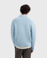 Oversized Knitted Polo Blue