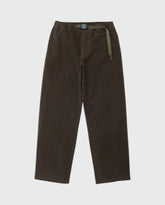 Donkerbruine twill klassieke broek met rechte pijpen en knoop-/ritssluiting