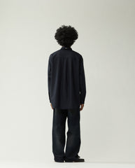 Wool Oversized Button-Up Navy/Blue