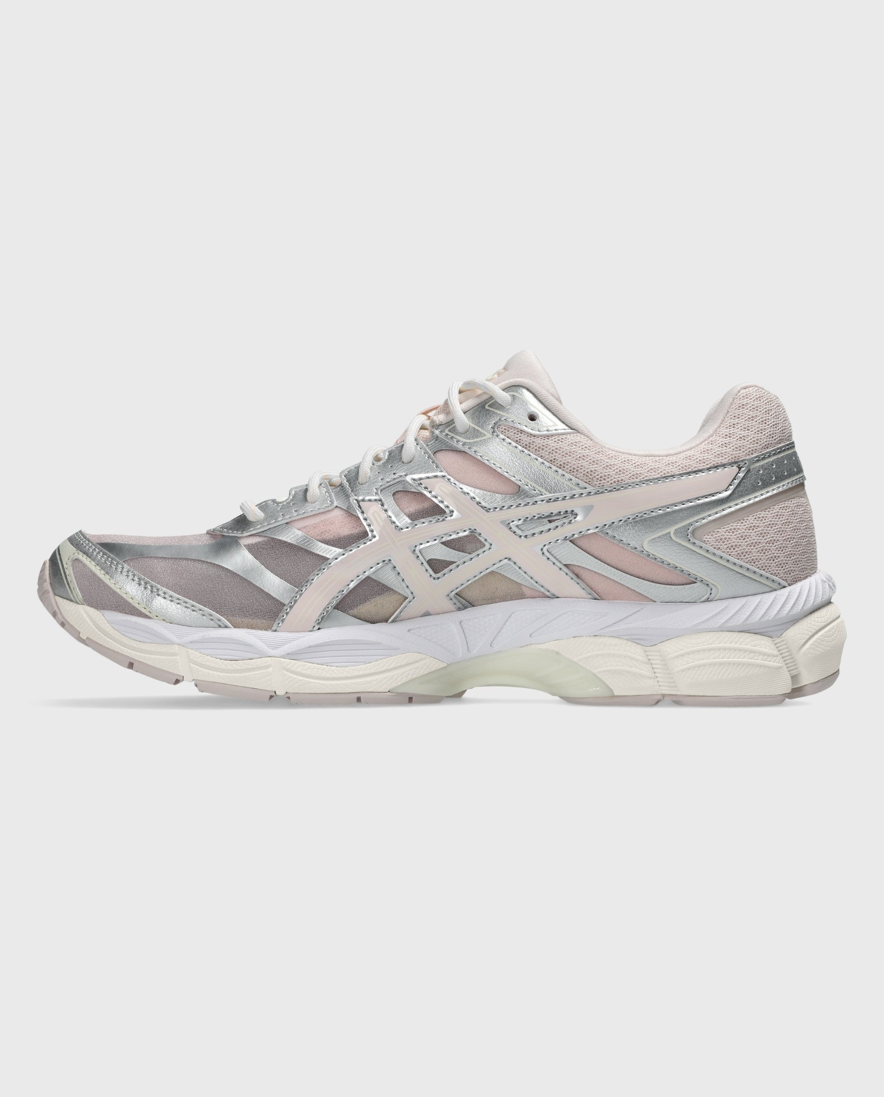 Asics hardloopschoenen lichtroze/zilver met veters en mesh bovenwerk