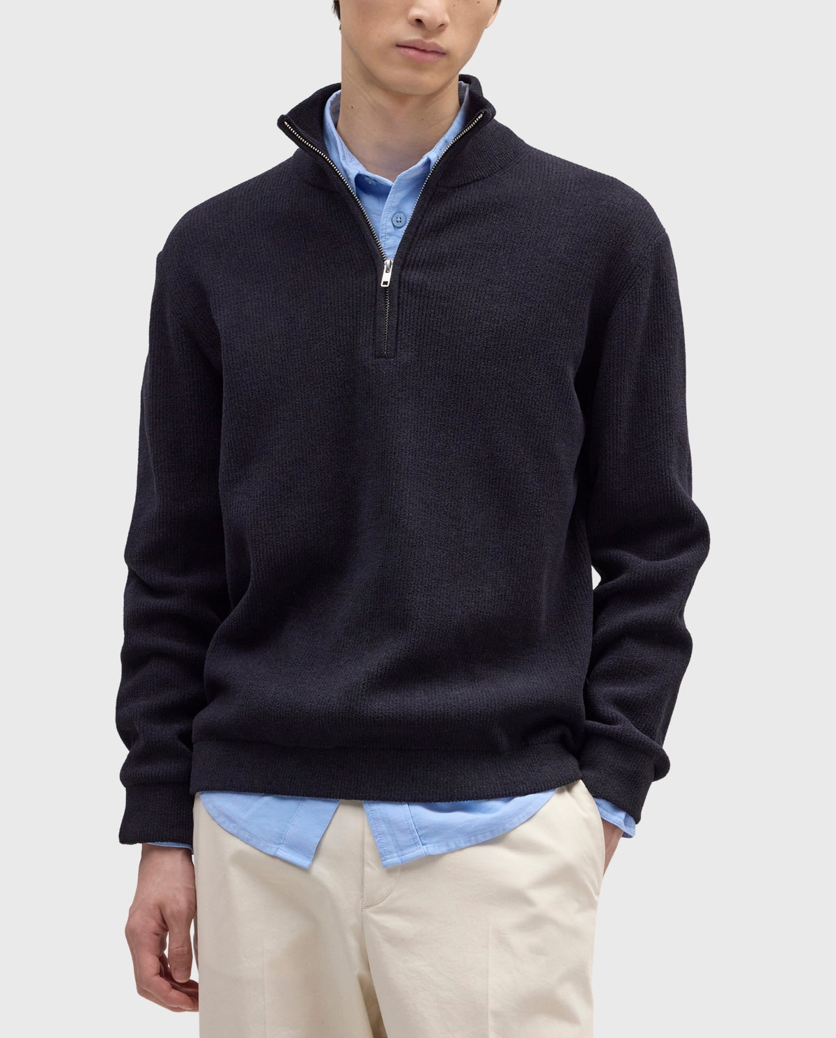 Danny Quarter Zip Navy Blue