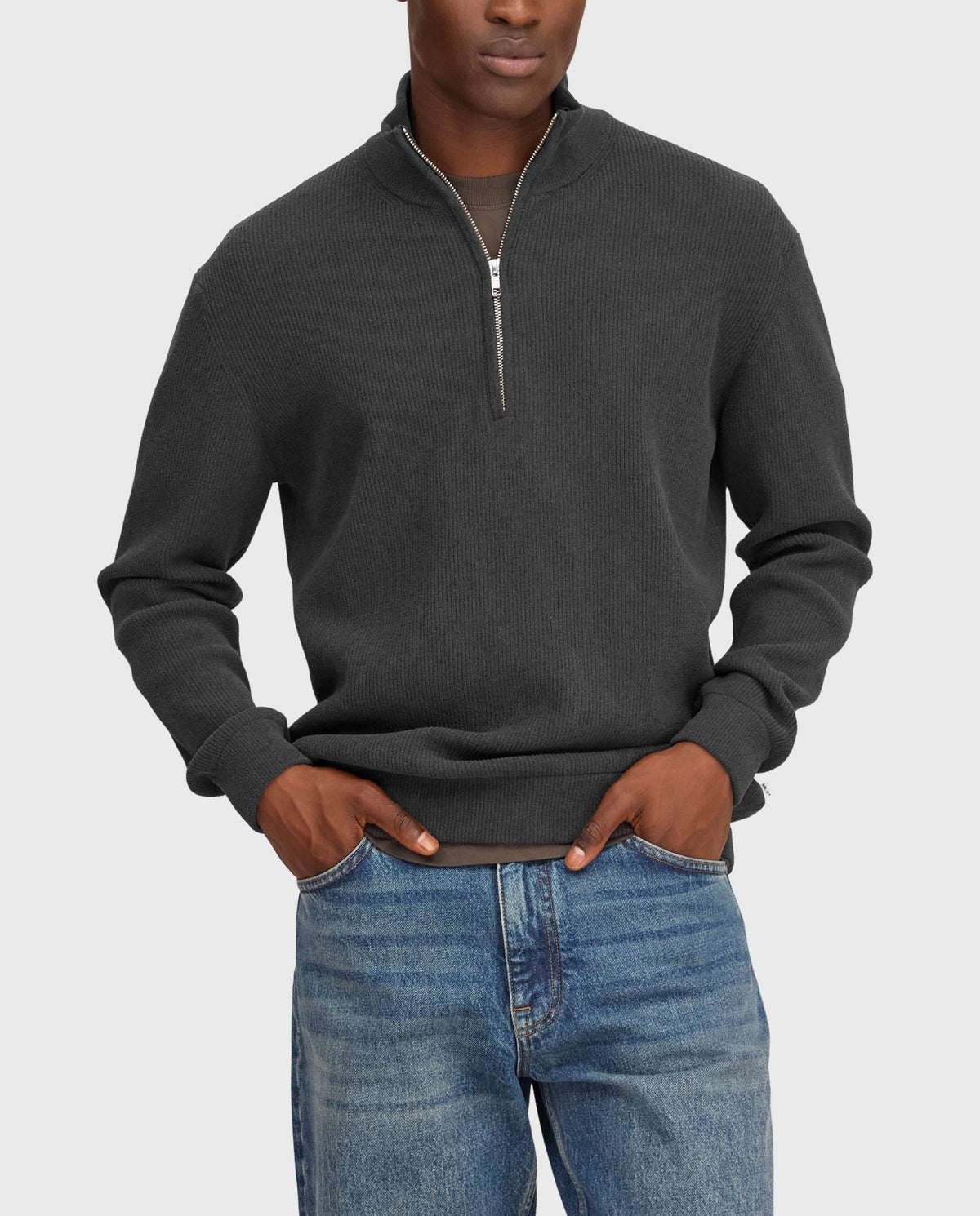 Danny Quarter Zip Charcoal Mist