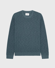 Russell crewneck trui, donkergroen gemêleerd, lange mouwen, ronde hals