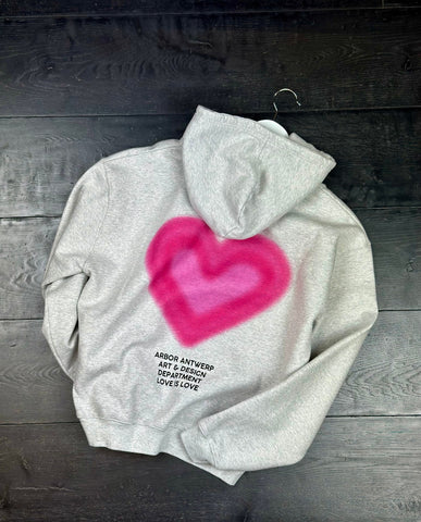 Arbor Antwerp Pink Gradient Heart Hoodie