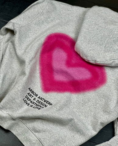 Arbor Antwerp Pink Gradient Heart Hoodie