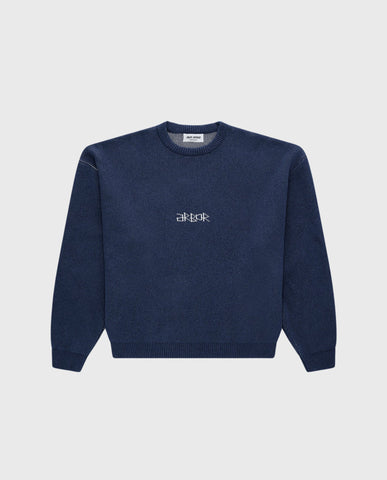 Minimal Logo Knit Navy