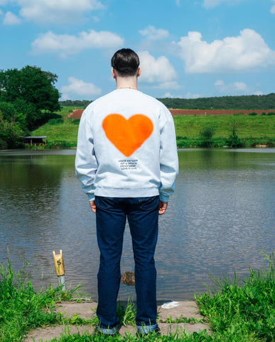 Arbor Antwerp Orange Faded Heart Crewneck