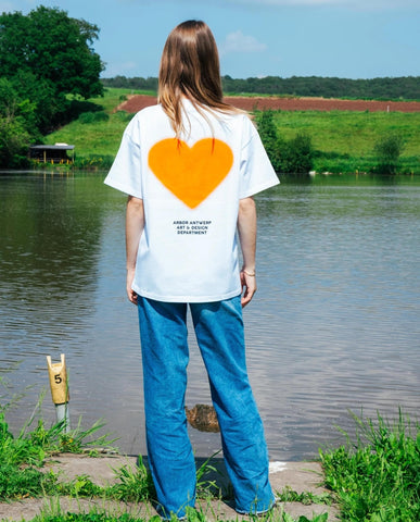 Arbor Antwerp Orange Faded Heart T-Shirt | Noble