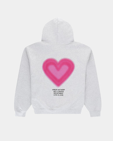 Arbor Antwerp Pink Gradient Heart Hoodie