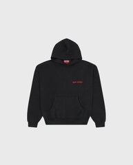 Red Lips Knitted Hoodie Black