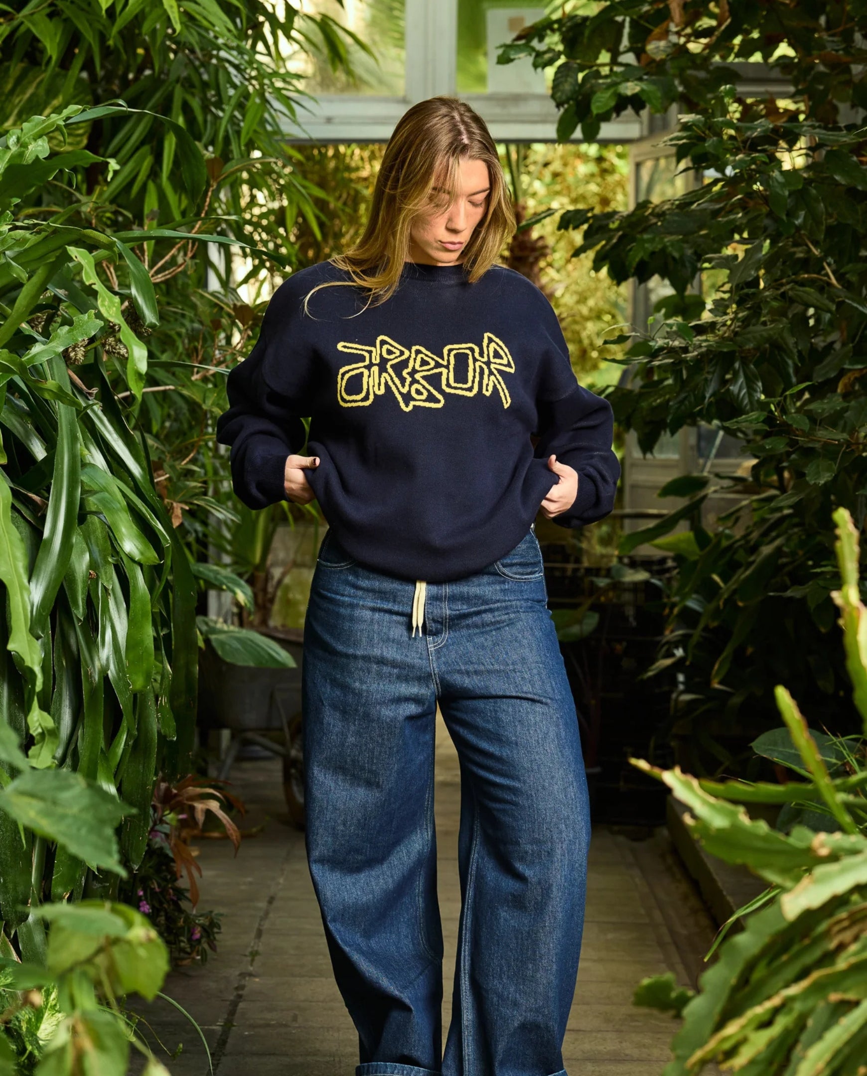 Arbor Antwerp Yellow Knit Navy