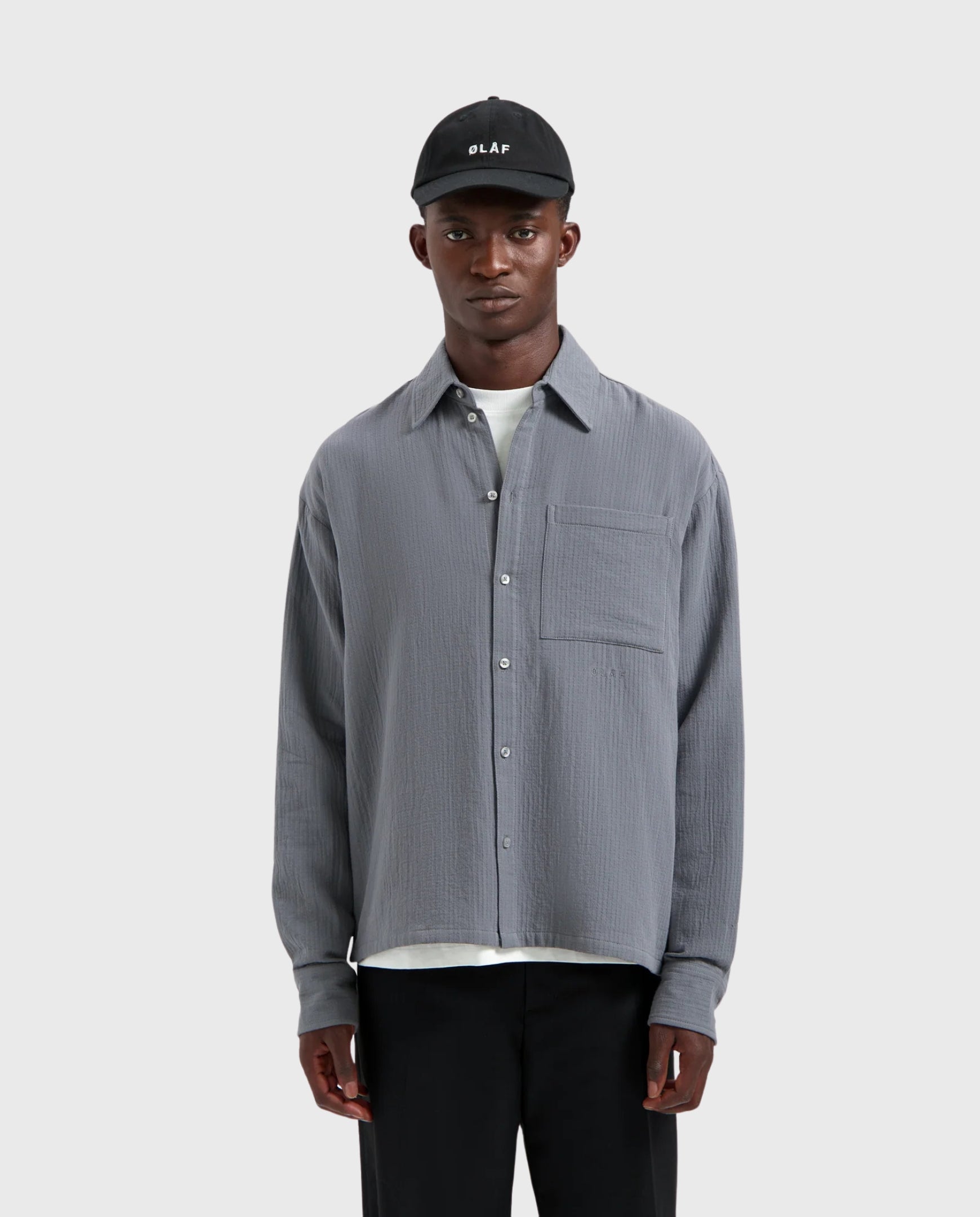 Double Faced Boxy Shirt Grey