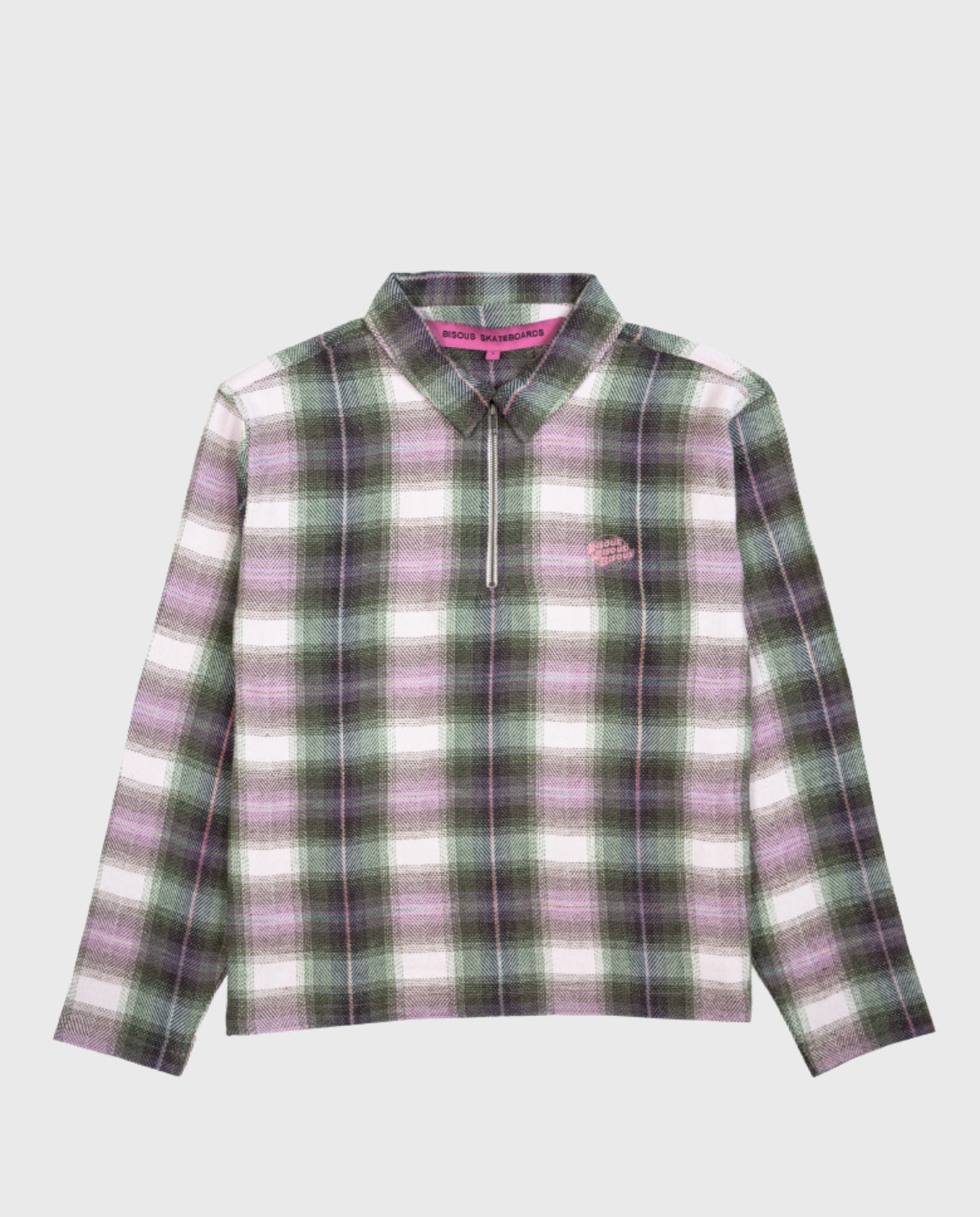 Polo Zipper Check Pink