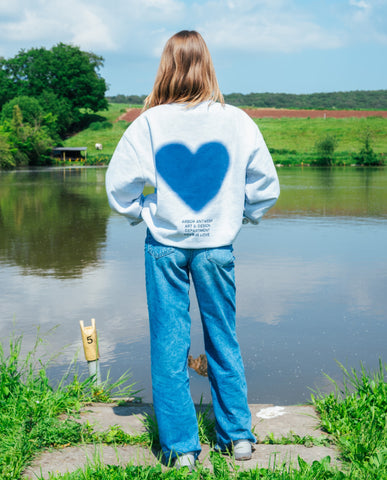 Arbor Antwerp Blue Faded Heart Crewneck | Noble